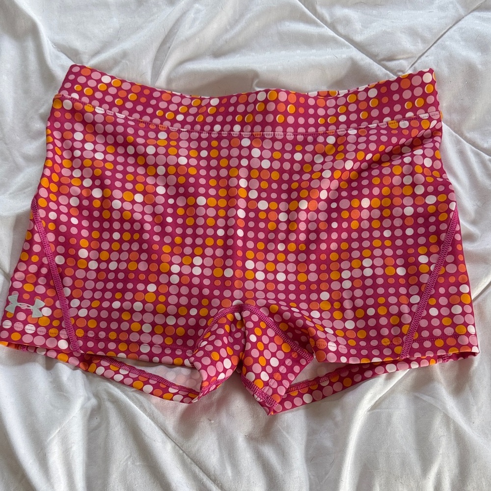 Under Armour Pink Polka Dot Bike Shorts